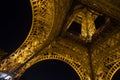 Eiffel Tower Light Performance Show in dusk. Paris, France Royalty Free Stock Photo