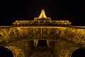 Eiffel Tower Light Performance Show in dusk. Paris, France Royalty Free Stock Photo