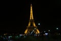 Eiffel Tower Light Performance Show in dusk. Paris, France Royalty Free Stock Photo