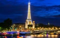 The Eiffel Tower Light Performance Show ,Paris, France. Royalty Free Stock Photo