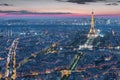 Eiffel Tower Light Performance Show in Paris, France Royalty Free Stock Photo