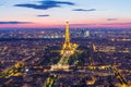 Eiffel Tower Light Performance Show in Paris, France. Royalty Free Stock Photo