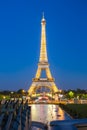 Eiffel Tower Light Performance Show in Paris Royalty Free Stock Photo