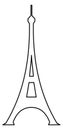 Eiffel tower line icon. Black french landmark