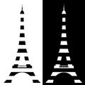 Striped eiffel tower black vector design