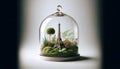 Eiffel Tower in a mini terrarium, A Miniature World in a glass jar on Display Royalty Free Stock Photo