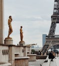 The Eiffel tower, the most famous monument and landmark of Paris, France