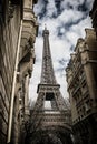 Eiffel Tower in the narrow street