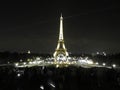 Eiffel tower at night, with balck and white effects.