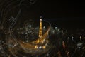 Eiffel Tower night blur movement light effect in camera Royalty Free Stock Photo