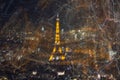 Eiffel Tower night blur movement light effect in camera