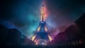 eiffel tower night view eiffel tower city eiffel tower at night generative AI