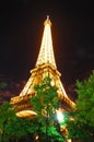 Eiffel tower at night Royalty Free Stock Photo