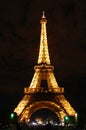 Eiffel tower at night Royalty Free Stock Photo