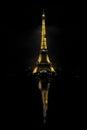 Eiffel Tower at Night. Long exposure. Reflection.