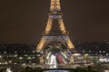 Eiffel Tower by Night, Paris, France Royalty Free Stock Photo