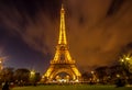 Eiffel Tower at night in Paris, France Royalty Free Stock Photo