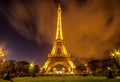 Eiffel Tower at night in Paris, France