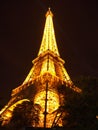 Eiffel Tower At Night at Paris in France , Europe Royalty Free Stock Photo