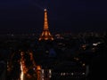 Skyline Eiffel Tower at night in Paris France Europe Royalty Free Stock Photo