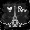 Eiffel Tower night Paris Royalty Free Stock Photo