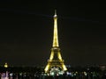 Eiffel tower at night.