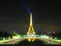 Eiffel tower at night.