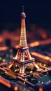 Eiffel tower at night with festive fireworks