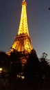 Eiffel Tower, night view, shining bright like a diamond in the city of the lights