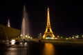 Eiffel Tower by night, view from Trocadero, Paris, France. Royalty Free Stock Photo