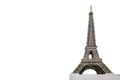 Eiffel Tower object toy shape made of wood on a white isolated background copy space Royalty Free Stock Photo