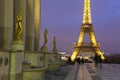 Eiffel tower from the Palais de Chaillot, Paris Royalty Free Stock Photo
