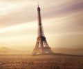 Eiffel Tower (Paris) abandoned and destroyed in the desert Royalty Free Stock Photo