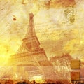 Eiffel tower Paris, abstract digital art