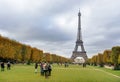 Eiffel tower Paris autumn colors Royalty Free Stock Photo