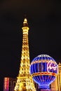 The Eiffel Tower and the Paris Hotel and Casino in Las Vegas Royalty Free Stock Photo