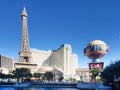 Eiffel Tower and Paris balloon of Paris Resort Casino and Hotel in Las Vegas Royalty Free Stock Photo