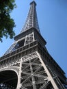 Eiffel tower in Paris with blue sky