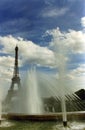 Eiffel tower in paris on a bright sunny day Royalty Free Stock Photo