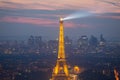 Eiffel Tower and Paris cityscape from above, France Royalty Free Stock Photo