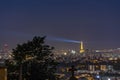 Eiffel Tower in Paris Cityscape at Night With Tree Royalty Free Stock Photo