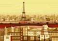 Eiffel tower in Paris cityscape Royalty Free Stock Photo