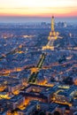 Eiffel Tower Paris Dusk Royalty Free Stock Photo