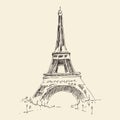 Eiffel Tower, Paris France architecture, vintage engraved illustration Royalty Free Stock Photo