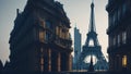 The Eiffel Tower in Paris, France. Royalty Free Stock Photo