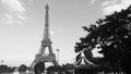 The Eiffel Tower in Paris, France. Lattice, wrought. Royalty Free Stock Photo