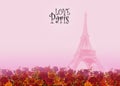 Eiffel tower- Paris France love card Royalty Free Stock Photo