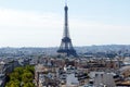 Eiffel Tower, Paris, France, with skyline Royalty Free Stock Photo
