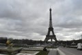 Eiffel tower paris france winter cloudy Royalty Free Stock Photo