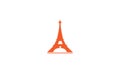 Eiffel tower Paris icon with dessert food or restaurant logo design Royalty Free Stock Photo